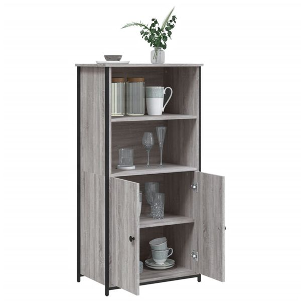 vidaXL Credenza Grigio Sonoma 62x36x121,5 cm in Legno Multistrato