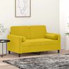 vidaXL Cuscini Decorativi 2 pz Giallo Ø15x50 cm in Velluto