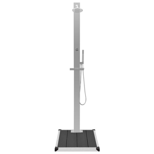 vidaXL Doccia da Esterno con Piatto in WPC Acciaio Inossidabile