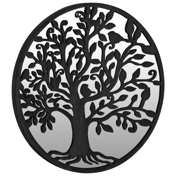 vidaXL Specchio Nero 40x2,5 cm Rotondo in Ferro per Uso Interno