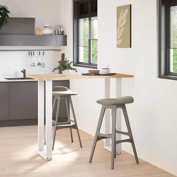 vidaXL Gambe per tavolo da bar a forma di U 2 pz bianche 40x(110-111) cm in acciaio