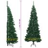 vidaXL Albero di Natale Artificiale ad Angolo con Supporto Verde 180 cm PVC