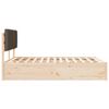 vidaXL Letto con Testiera Rivestita Talpa 135 x 190 cm Pino massello
