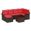 vidaXL Set Divano da Giardino 7 pcs Marrone polyrattan