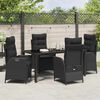 vidaXL Set da Pranzo per Giardino con cuscino 5 pcs Nero polyrattan