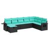 vidaXL Set Divani da Giardino con Cuscini 8 pz Nero in Polyrattan