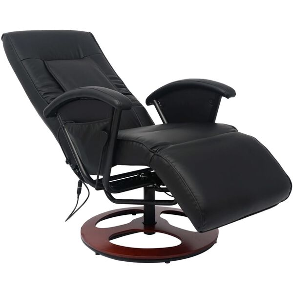 vidaXL Poltrona Massaggiante Shiatsu Nera in Similpelle