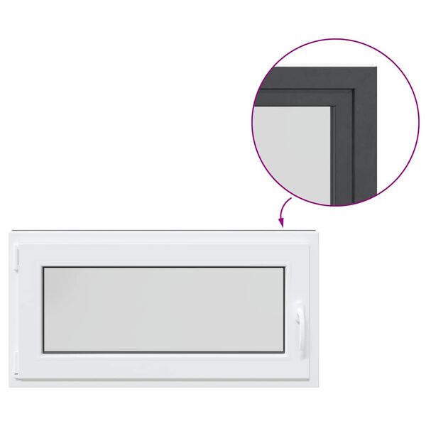 vidaXL Finestra da cantina "RISOR" 100x50 cm anta-ribalta DIN sinistra antracite