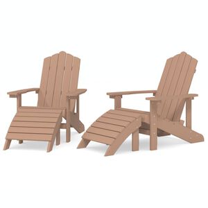 vidaXL Sedie da Giardino Adirondack 2 pz con Poggiapiedi HDPE Marrone