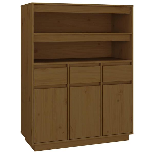 vidaXL Credenza ambra 89x40x116,5 cm in Legno Massello di Pino