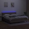 vidaXL Letto a Molle con Materasso e LED Tortora 180x200 cm in Tessuto