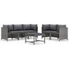 vidaXL Set Divani da Giardino 6 pz con Cuscini in Polyrattan Grigio