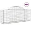 vidaXL Cesti Gabbioni ad Arco 50 pz 200x50x80/100 cm Ferro Zincato