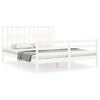 vidaXL Giroletto con Testiera Bianco King Size in Legno Massello