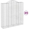 vidaXL Cesti Gabbioni ad Arco 9 pz 200x50x200/220 cm Ferro Zincato