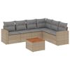 vidaXL Set Divani da Giardino 7 pz con Cuscini Beige in Polyrattan