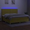 vidaXL Letto a Molle Materasso e LED Verde 200x200cm in Tessuto