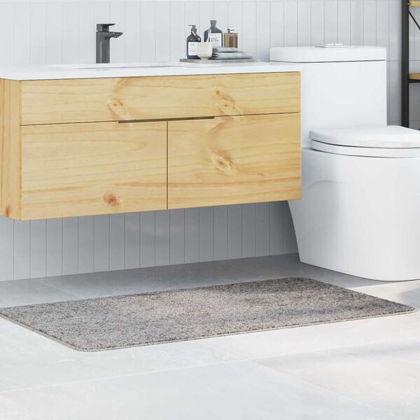 vidaXL Tappetino da bagno antiscivolo Grigio 70 x 120 cm PP