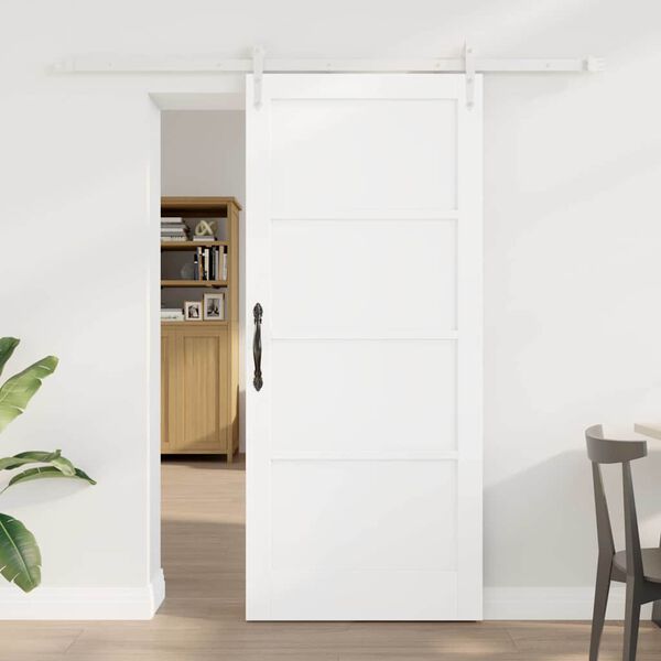 vidaXL Porta scorrevole ORKDAL Bianco 78 x 202 cm Pino massello
