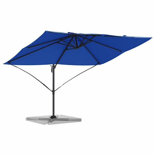 vidaXL Parasol Roma a braccio Blu e Nero 352 x 251 x 260 cm