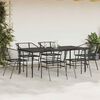 vidaXL Set Pranzo da Giardino 7 pz Nero Polyrattan Vetro