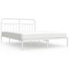 vidaXL Giroletto con Testiera Metallo Bianco 160x200 cm