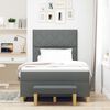 vidaXL Letto a molle con materasso Grigio scuro 120 x 190 cm Tessuto