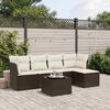 vidaXL Set Divano da Giardino 6 pz con Cuscini Marrone in Polyrattan