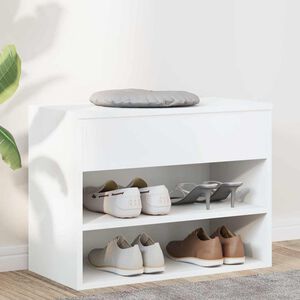 vidaXL Panca Portascarpe Bianca 60x30x45cm in Truciolato