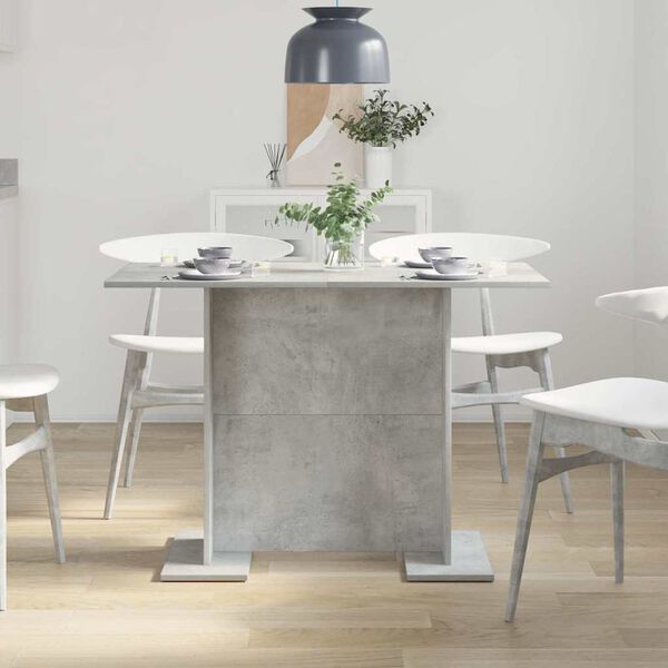 vidaXL Tavolo da Pranzo Grigio Cemento 110x60x75 cm Legno Multistrato