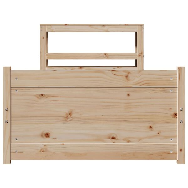 vidaXL Giroletto con Testiera 75x190 cm in Legno Massello di Pino