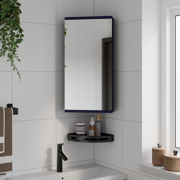 vidaXL Armadietto Angolare con Specchio da Bagno Grigio 30x24x60 cm