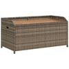 vidaXL Panca Portaoggetti Giardino Grigia 100x50x52 Polyrattan Acacia