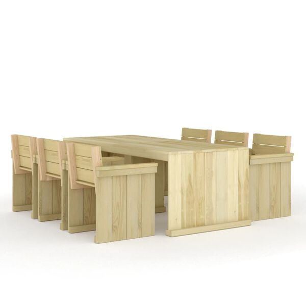 vidaXL Set da Pranzo per Giardino 7 pz in Legno di Pino Impregnato