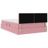 vidaXL Letto con contenitore e LED con led Rosa 140 x 190 cm Velluto