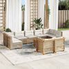 vidaXL Set Divano da Giardino 10 pz con Cuscini Beige in Polyrattan