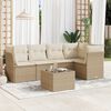 vidaXL Set Divano da Giardino 6 pz con Cuscini Beige in Polyrattan