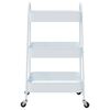 vidaXL Carrello Portaoggetti a 3 Ripiani Bianco 42x41,5x77 cm Acciaio
