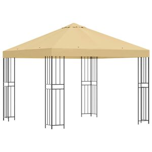 vidaXL Gazebo 3 x 3 m Crema Poliestere e Acciaio 190 gsm