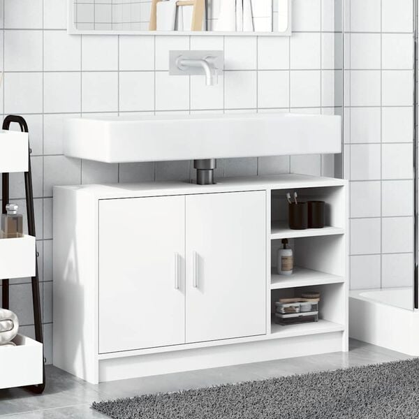 vidaXL Mobile Lavabo Bianco 90x29x55 cm in Truciolato