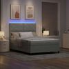 vidaXL Letto a Sorgente LED Grigio chiaro 140 x 190 cm Tessuto