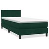 vidaXL Letto a Molle con Materasso e LED Verde Scuro 90x210 cm Velluto