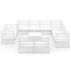 vidaXL Set Divani da Giardino 12 pz Bianco in Legno Massello di Pino