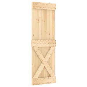 vidaXL Porta scorrevole NARVIK Naturale e Nero 70 x 210 cm (213,5 cm)
