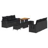 vidaXL Set Divano da Giardino Nero polyrattan