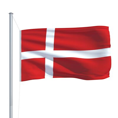 vidaXL Bandiera della Danimarca con Pennone in Alluminio 6,2 m