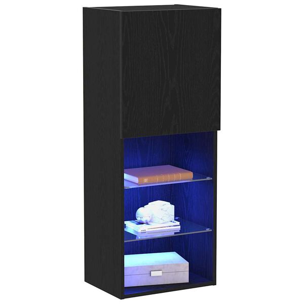 vidaXL Set mobile TV Rovere Nero 40,5 x 30 x 102 cm Legno multistrato