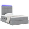 vidaXL Letto con contenitore e LED con led Grigio chiaro 120 x 190 cm