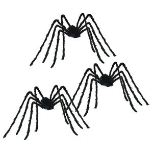 vidaXL Decorazione Ragno di Halloween 3 pz Nero 200 cm