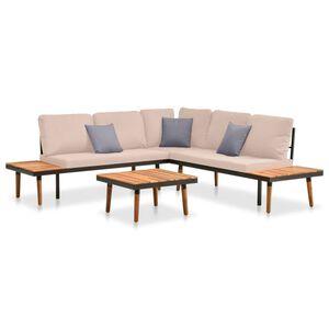 vidaXL Set Divani da Giardino 4pz con Cuscini in Legno Massello Acacia